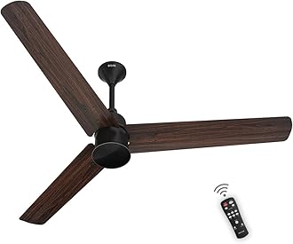 Polycab Silencio Mini 900mm 5-Star BLDC, Remote Ceiling fan for home | 55% Energy Saving, 100% Copper, High Speed, 25 Speed Setting, Reversable & Timer | 4-yr Warranty【Walnut Wood】