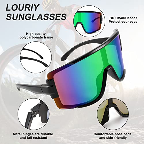 Image of Big Shield Wraparound Sunglasses Men Women Sport Sunglasses 80s Ski Visor Mirror Glasses Cycling Outdoor
