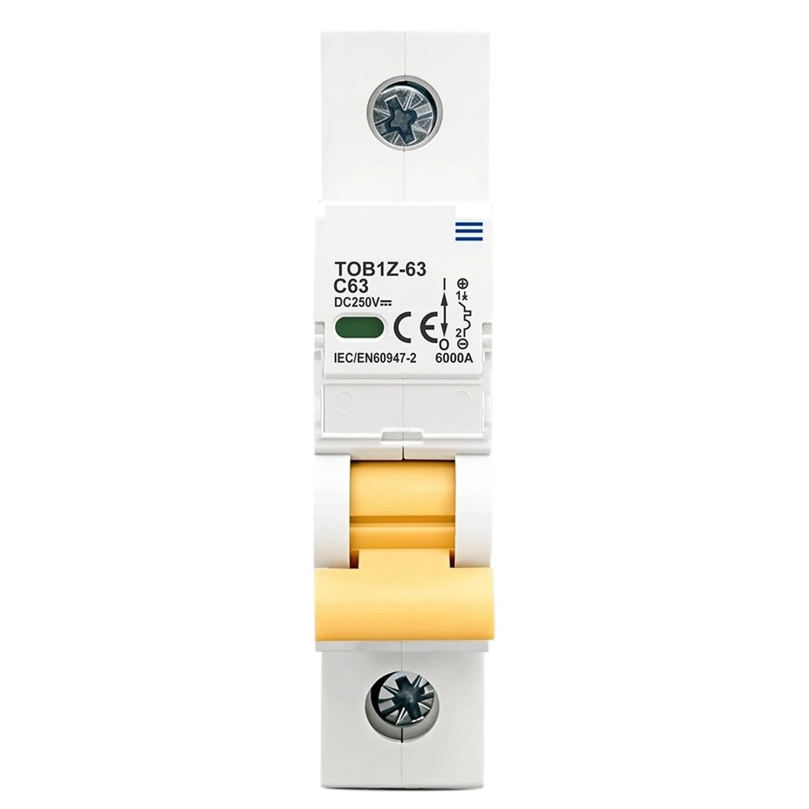 Disjoncteur TOB1Z-63 1P DC 250V, courbe MCB C, fusible unipolaire à courant continu for PV(1P 20A)