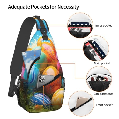 Bolso bandolera unisex negro tipo chest bag miniatura 3