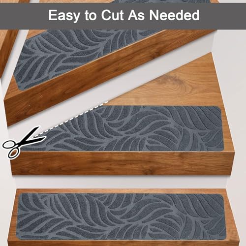 Alfombrillas de escaleras madera autoadhesivas beige set 10 5