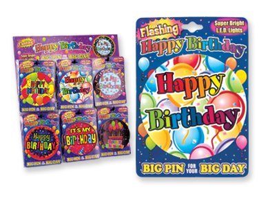 1 PC. Birthday Jumbo Flashing Pins