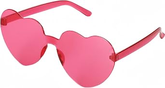 Heart Sunglasses for Women, Pink Heart Glasses for Party Favor