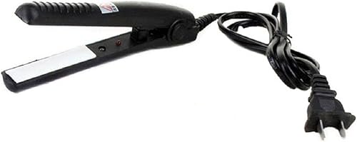 Mini Viaje Mujer Cerámica Portátil Cerámica Plancha De Pelo (Negro)