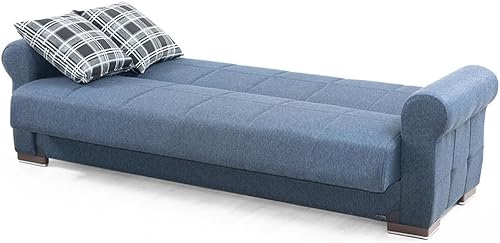 Miniatura 3 de Go Green Woods Silva Sofá cama convertible con almacenamiento en estilo moderno, futón convertible de mediados de siglo para sala de estar en tela