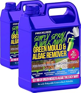 Pro-Kleen Patio Cleaner Simply Spray and Walk Away Green Mould and Algae Killer for Patios, Fencing and Decking 2 x 5 Litre Concentrate (Makes 50 Litres)