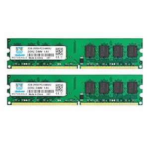 Motoeagle 4GB Kit (2x2GB) DDR2 800 MHz Udimm RAM, GB 2RX8 PC2 6400U Arbeitsspeicher, 1.8V 240-PIN DIMM Desktop PC Non ECC Unbuffered für Intel & AMD
