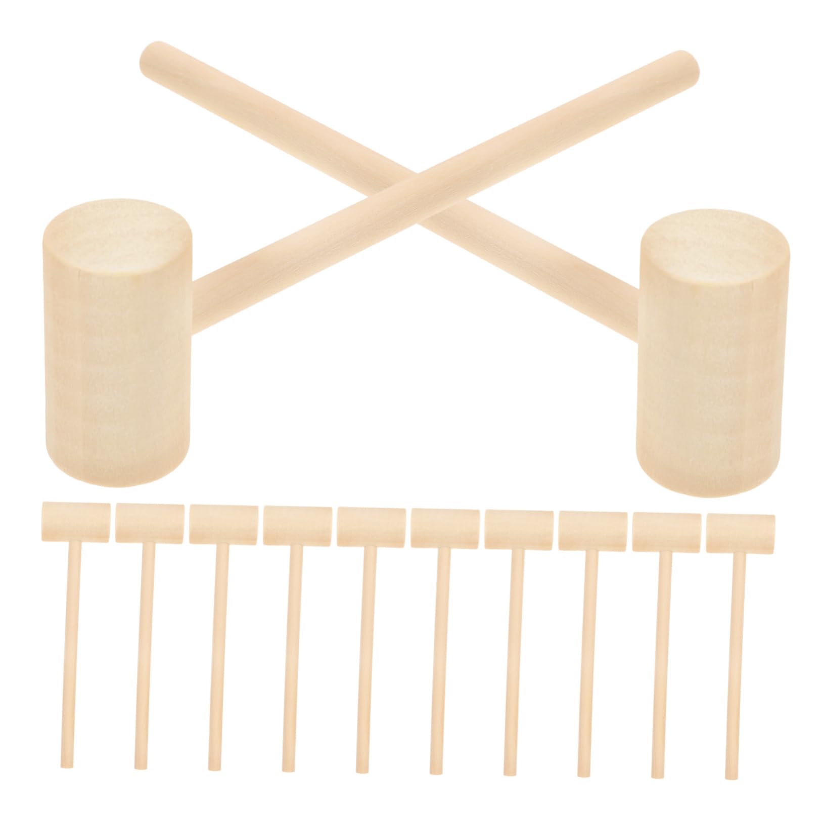 ERINGOGO 12Pcs Mini Wood Mallet for Solid Wood Hammer for Gavel for Hand Eye Coordination and Dexterity Safe and Birthday Present for Boys