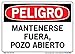 VESTIL DANGER LABEL SI-D-07-A-LB-011-S VINYL .011" overall size 10.5"W x 7.5"H Keep Out Open Shaft MANTENERSE FUERA, POZO ABIERTO