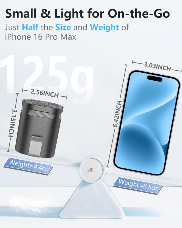 Image of Portable Waist Fan Rechargeable Quiet-Small Light Weight Personal Fans Battery Operated Ac,Cool Clip Fan Under Shirt Clothes Waistband Belt Buckle Pant Pocket for Construction Worker Blue Collar Men
