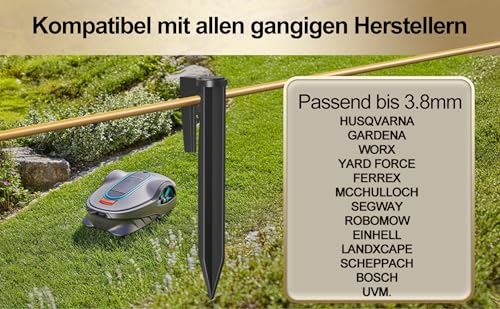 Hofeny Erdnägel für Mähroboter Begrenzungskabel 100 Stück, Rasenroboter Erdanker Erdhaken Erdspieße Haken Nägel Begrenzungsdraht Kabel Heringe kompatibel mit Husqvarna,Gardena,... – Bild 4