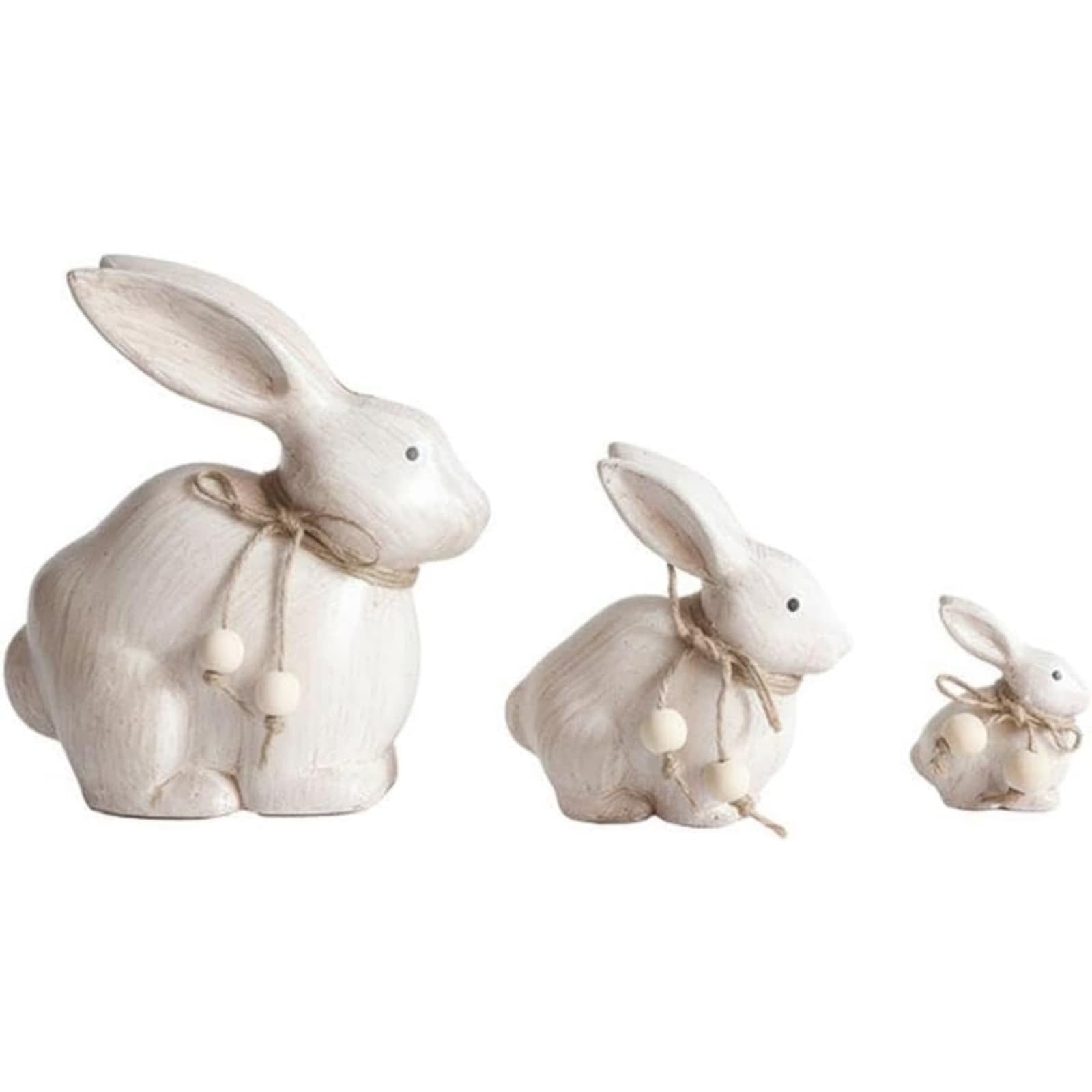 Figura de madera de conejo de Pascua blanco al aire libre, jardín, patio, interior, sala de estar, mesa de mesa, estante de Pascua, vacaciones, hogar de temporada (B, 19.00)