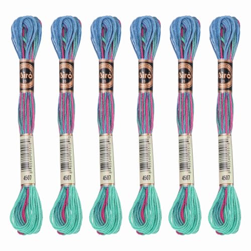 Image of PATIKIL 6 Skeins Embroidery Floss, Polyester Embroidery Threads Bracelets String for Cross-Stitch Hand Embroidery, Green Blue