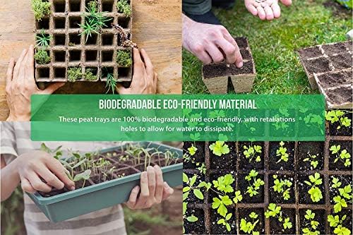 KAHEIGN 20Pcs Seedling Pots, 12 Grids 4cm Square Plant Seedling Pots Biodegradable Fibre Transplanting Pots for Plants Fruits Vegetables (16 x 12cm)