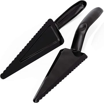 Black Disposable Plastic Pie Server 72 Pack 10 Inch Disposable Cake Spatula for Easy Cleanup Serving and Cake Cutter in One Utensil Convenient Serving Utensils for Cakes and Pizzas