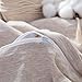 LIFETOWN Duvet Cover Queen - Ultra Soft Jersey Cotton Comforter Cover 3 Piece Set with Zipper Closure & Corner Ties (Queen, Beige)
