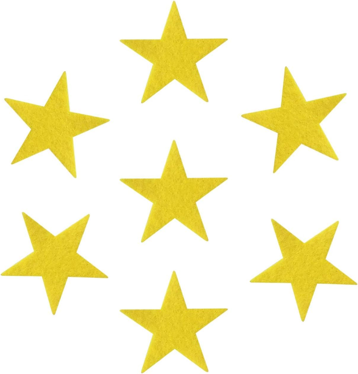 tBesme 100 PCS Adhesive Felt Star,1.5 inch Yellow Self-Adhesive Felt Sticker for Party DIY Craft Projects,Sewing Handcraft Finishing(Yellow)