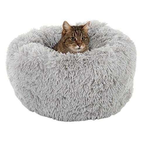 Mochi Soft And Fluffy Nest Cat Bed Extremely Cosy - Light Grey