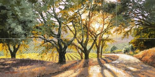 Ceramic Backsplash Tile Mural Tuscany Scene Tuscan Italian Theme Kitchen/Bathroom - Summer Sundown - Erin Dertner