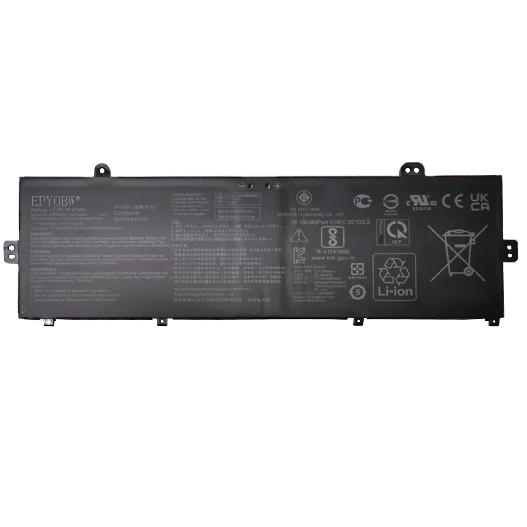 Amazon.com: EPYOBW C21N2018 Battery 47Wh 7.7V Compatible with ASUS