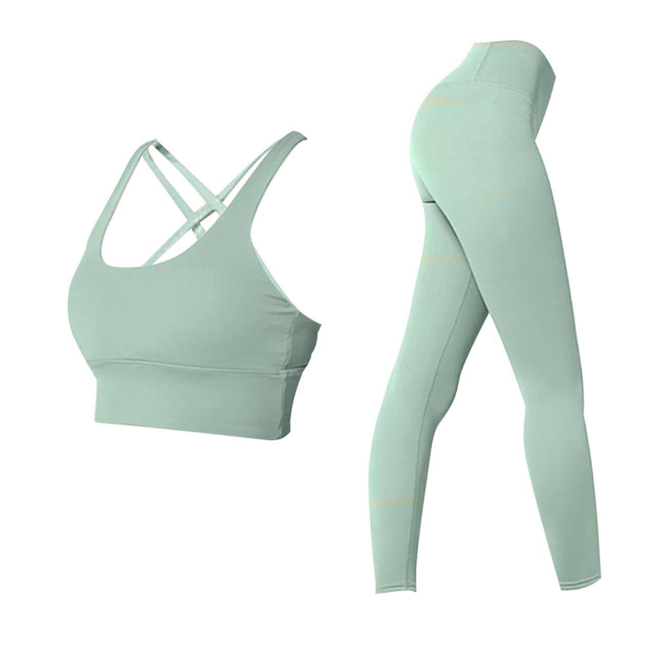 GALPADA Yoga Suit Gym Leggings Women Tank Tops Vest and Pants Tankini Workout Workout Sports Bra Tops