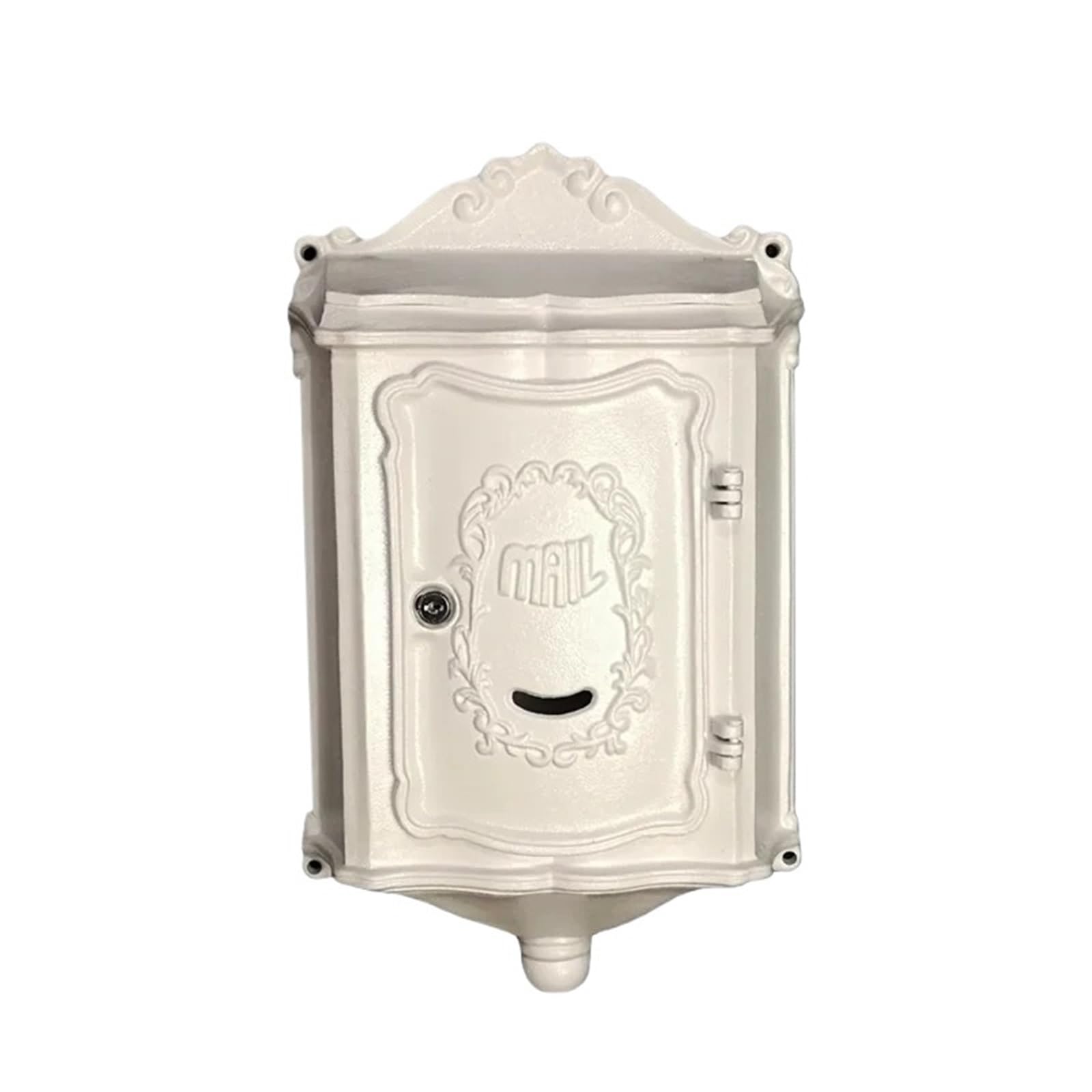 Locking Mail Box for Outside, Wall Mount Mailbox Cast Aluminum Multicolor(White)