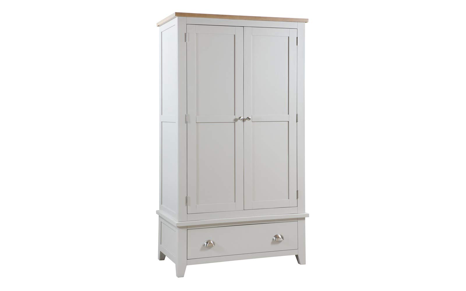Julian Bowen Richmond 2 Door Combination Wardrobe, Grey/Oak
