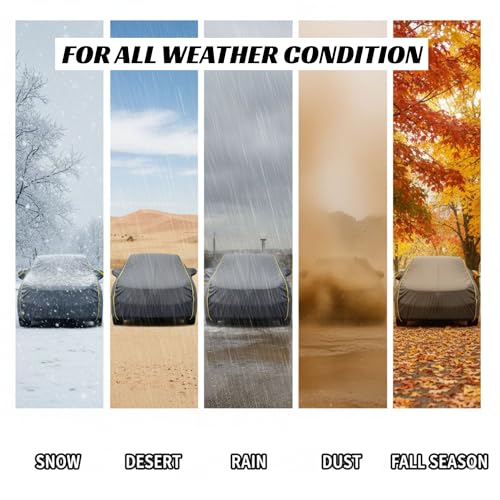 Image of Premium Grey Series 100% Waterproof Car Body Cover for Venue Cover (All Models) with Mirror Pockets | Triple Stitched, Elastic, Custom Fit, Heat Resistant, Anti-Dust, All-Weather Cover