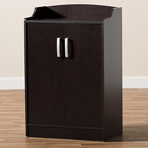 Image of APRODZ Mango Wood Daviso Shoe Cabinet for Home | Shoe Rack Organiser | Brown Finish