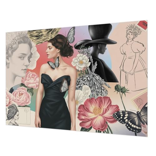 Tapisserie intissée fleurs et portraits à impression de haute qualité durable