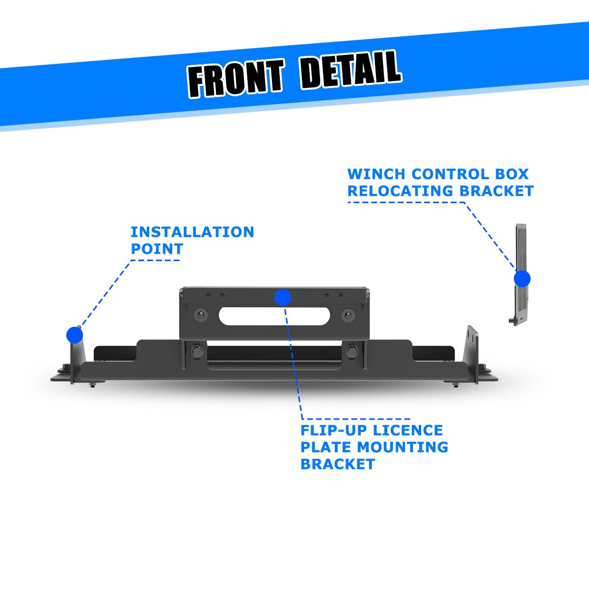 I1MOTOR Front Winch Mount Bracket for 2020-2024 Chevy Silverado 2500/3500/2500 HD/3500 HD with 12,000 lbs Winch Capacity, Winch Plate Built with Heavy Duty Winch Mount Steel for Chevy Silverado 20-24