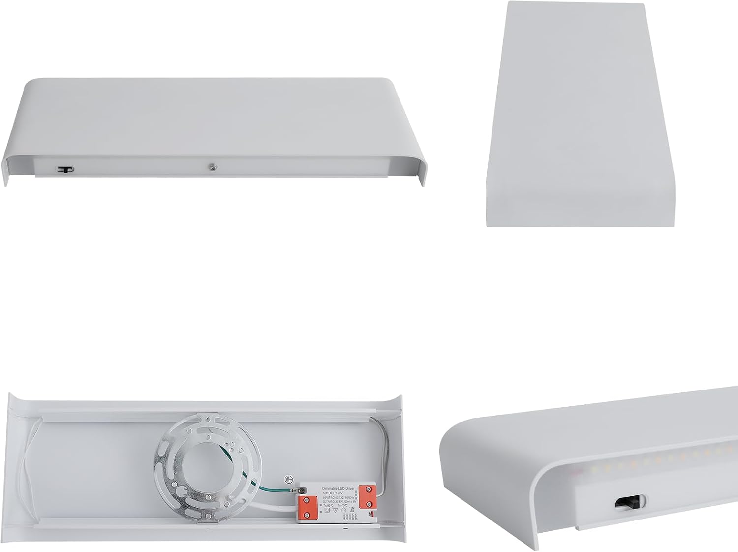 Mille Luckiole 11 Inch Hallway LED Wall Light,Dimmable 3000K-6500K 5 Color Selectable,Modern LED Sconce Wall for Stairwell,Bedroom,and Bathroom Vanity Mirror,15W White 2Pack Up and Down Led Wall Lamp