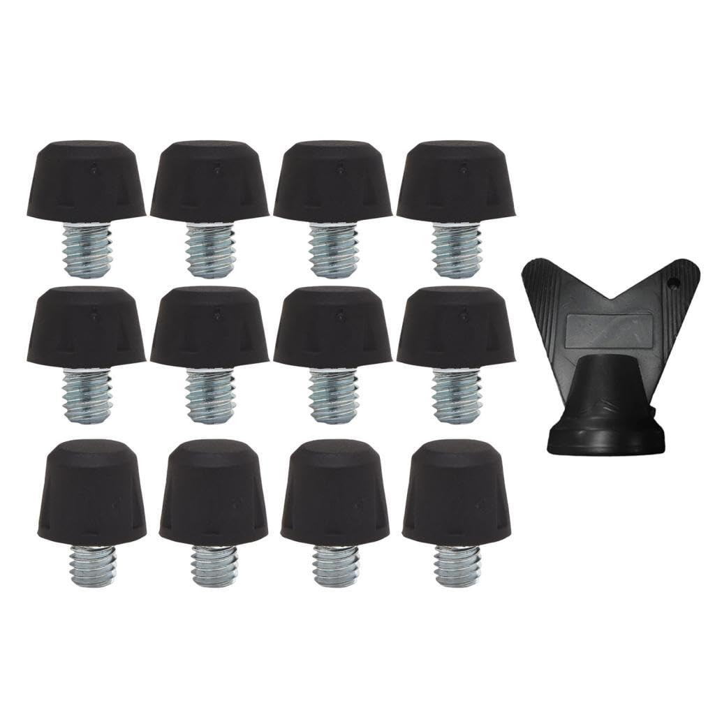 12 tacchetti per scarpe da calcio, per allenamento e competizioni, colore nero, 8 mm e 11 mm