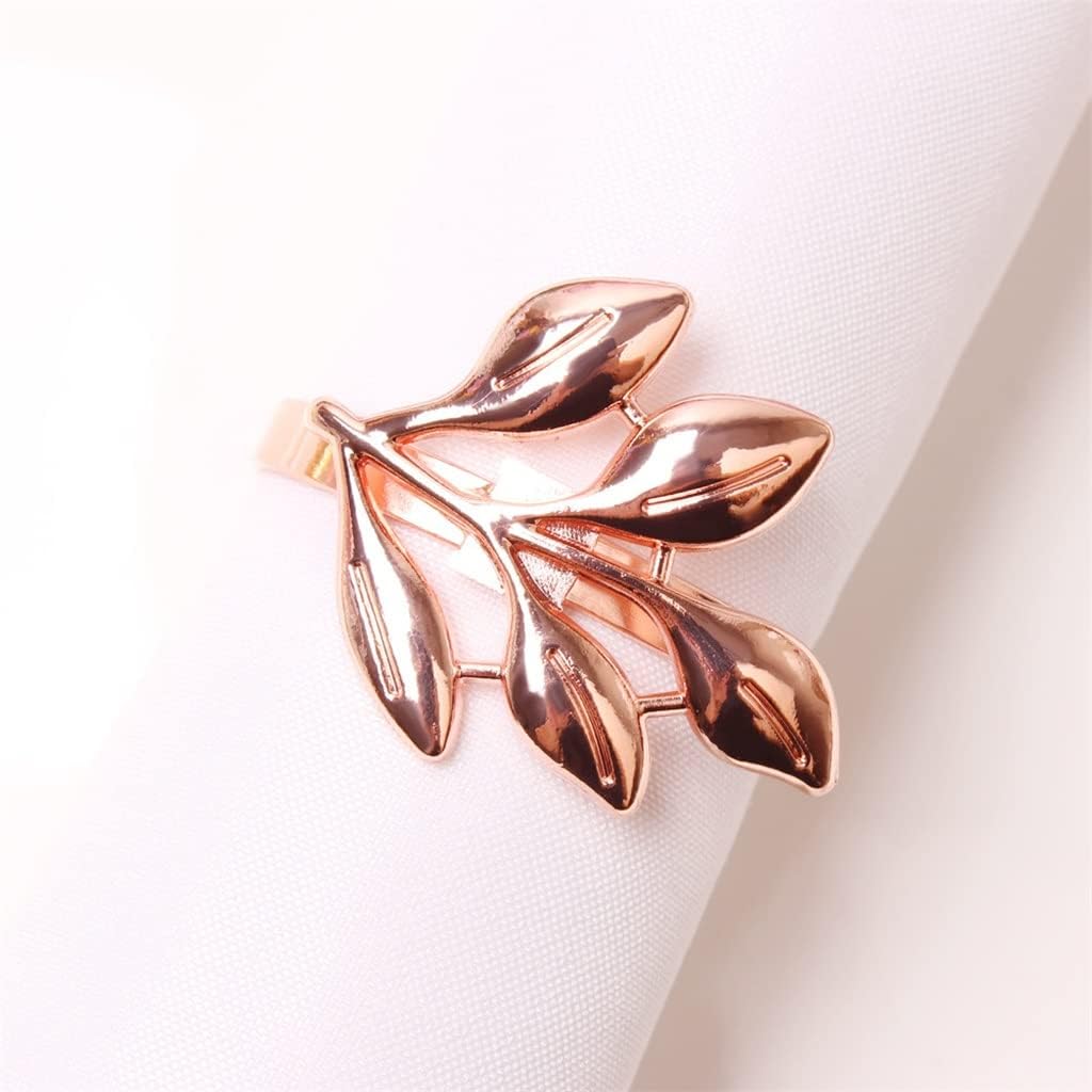 12pcs Five Leaf Napkin Rings Hotel Table Decoration Buckle