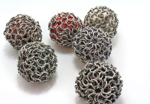 Tangled Metal: Stainless Steel Hacky Sack Leather And Chainmail - WHITE (Footbag)