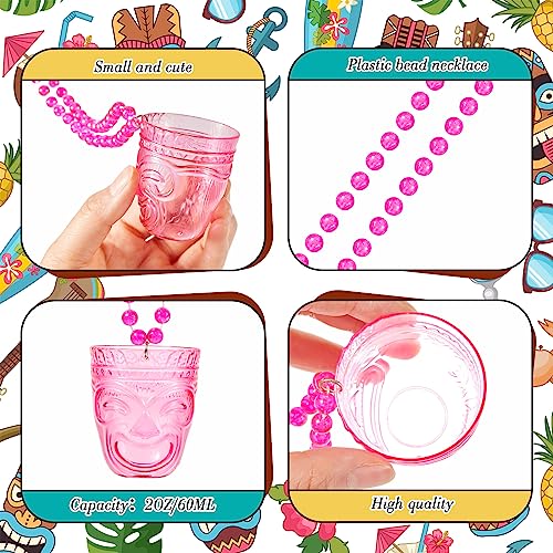 Irenare DN-IRENARE-2389 24 Pcs 2 Oz Tiki Shot Glasses Beaded Necklaces Hawaiian Party Tiki Cups Bulk Plastic Tiki Plastic Shot Glass thumb #2