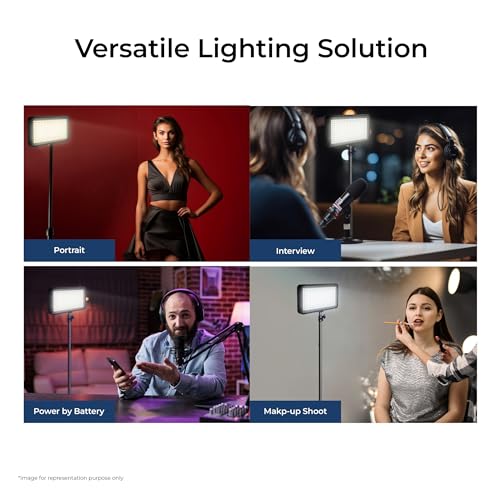 DIGITEK® (LED-D300) 25W Ultra Slim LED Light with Hot Shoe Mount & Color Temp Control 2500k-9900k, Lumen 2500LM, Compatible with Camera, Tripod, Camcorder for Photo & Video Shoots (Battery Excludes) 7 51a28ZwOsBL