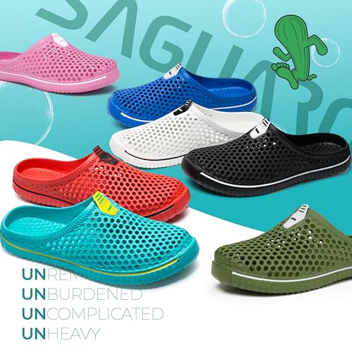 SAGUARO Unisex Zapatillas de Playa Ahueca hacia Fuera Las Jardín Sandalias Clogs Zapatos de Interior Exterior del Deslizador 37EU Azul