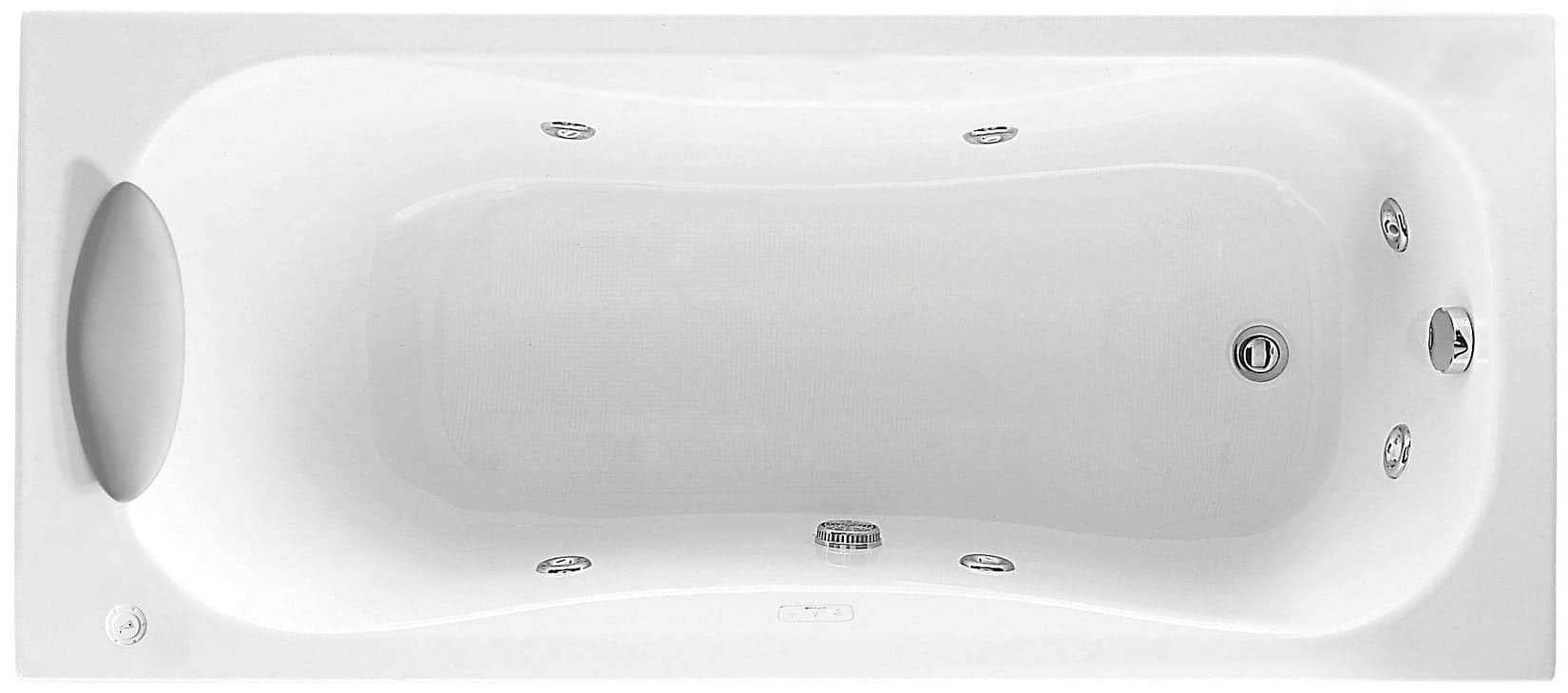 calypso - Bañera 170x80 izquierdo llenado blanco sin panel