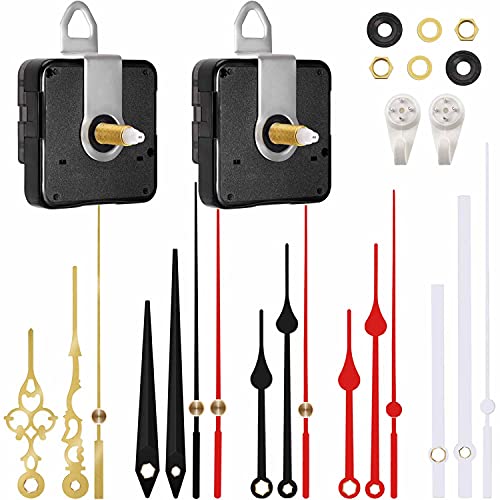 2 Pieces High Torque Clock Movement Mechanism Works with 5 Pack Clock Hands, StFlyBro Non Ticking DIY Quartz Clock Motor Kit, Battery Operated Repair Parts Replacement, 11 13in (21.5mm)