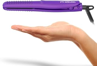 PHOEBE Mini Travel Flat Iron, 100-240V Dual Voltage 3/4 Inch Ceramic Tourmaline Negative Ionic International Hair Straight...