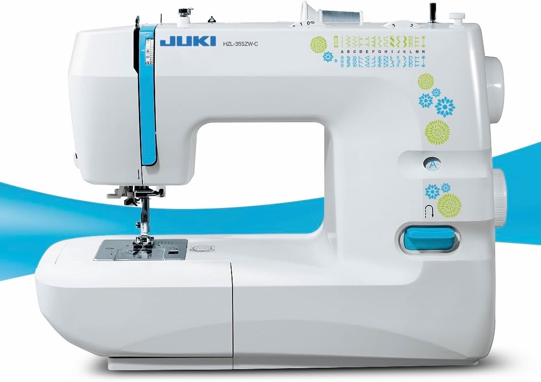 JUKI HZL-355ZW-C 26 Built-in Sewing Patterns with Plastic Hard Cover Automatic Needle Threader