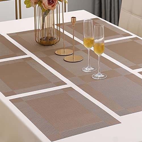 Image of HOKIPO PVC Placemats with Table Runner for Dining Table 6 Seater (AR4232)