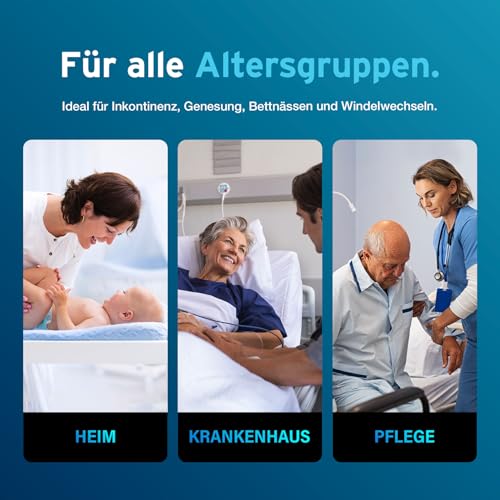30 x AYDMED Inkontinenz-Unterlagen 90 x 60cm | Mit Klebestreifen | Extra große, Einweg-Unterlagen bei Inkontinenz | Maximale Saugfähigkeit | Für Erwachsene, Kinder und Babys | 1.200ml Fassungsvermögen