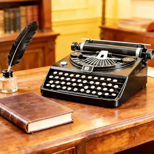 Tissting Modelo de máquina de escribir vintage, modelo antiguo de máquina de escribir, accesorios manuales portátiles, decoración de modelo para la oficina en casa