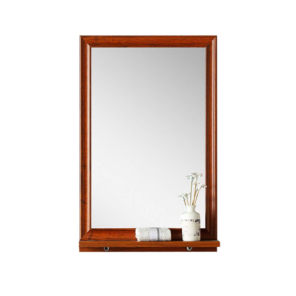 Bathroom Wall Mirror Vanity Mirror Makeup Mirror Metal Framed Mirror with Shelf Rectangular Wall Mirror Decorative Mirrors Hanging Mirror for Home Multipurpose