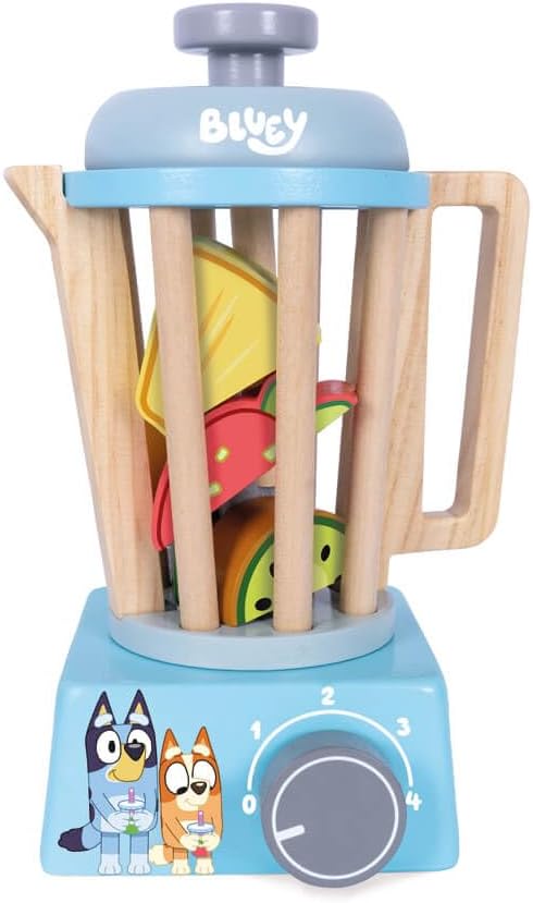 Bluey - Wooden Smoothie Set - Pretend Play Blender and Fruit Accessories - Imaginative Kitchen Role Play Toy for Kids Ages 3 and Up