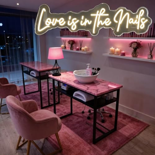 Image of Love is in the Nails Neon Sign for Wall Decor