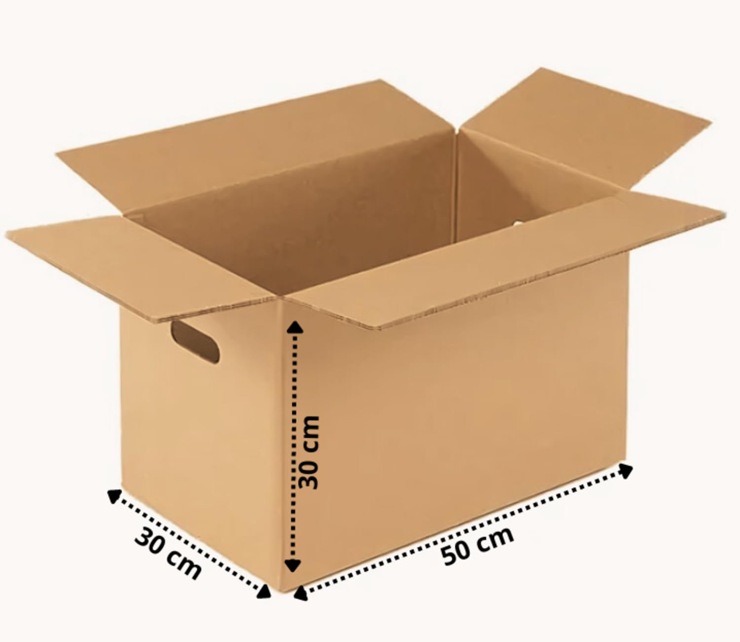 Lot 10 Cartons de Déménagement - Fabricant Français de Produit d'emballage - Résistance Extrême 30 kg - Grosse Épaisseur avec Poignées Renforcées - Réutilisable - 50 x 30 x 30 cm - LPVS