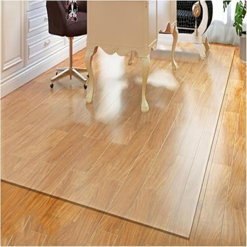Transparent Vinyl Rug Protector Mat - Wear-Resistant, Non-Slip Floor Cover for Table, Chair & Pets - Customizable Size (4x9ft / 48x108in) - Durable Scratch-Resistant Runner